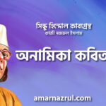 অনামিকা কবিতা । সিন্ধু হিন্দোল কাব্যগ্রন্থ । কাজী নজরুল ইসলাম