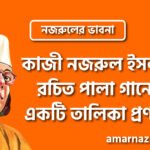 কাজী নজরুল ইসলাম রচিত পালা গানের একটি তালিকা প্রণয়ন । নজরুলের ভাবনা
