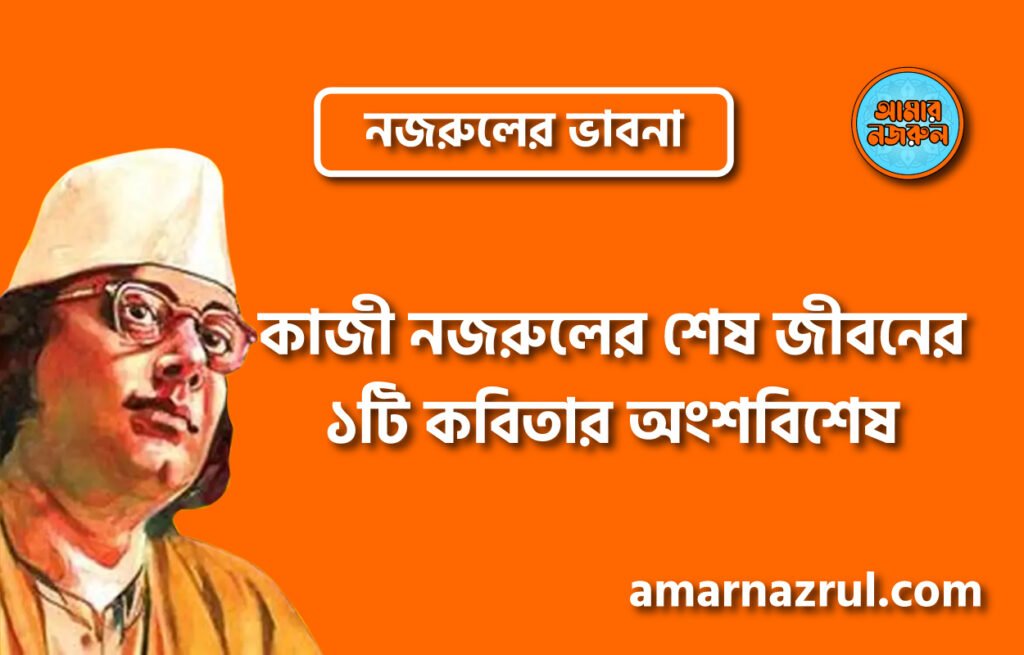 কাজী নজরুলের শেষ জীবনের ১টি কবিতার অংশবিশেষ । নজরুলের ভাবনা