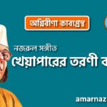 খেয়াপারের তরণী কবিতা । অগ্নিবীণা কাব্যগ্রন্থ । কাজী নজরুল ইসলাম