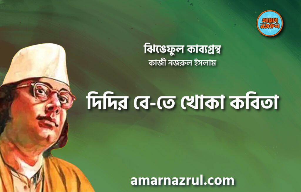 দিদির বে-তে খোকা কবিতা । ঝিঙেফুল কাব্যগ্রন্থ । কাজী নজরুল ইসলাম