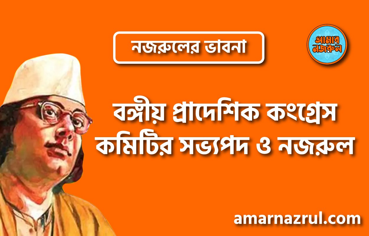 বঙ্গীয় প্রাদেশিক কংগ্রেস কমিটির সভ্যপদ ও নজরুল । নজরুলের ভাবনা