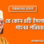 যে কোন ৪টি ইসলামিক গানের পরিচয় । নজরুলের ভাবনা